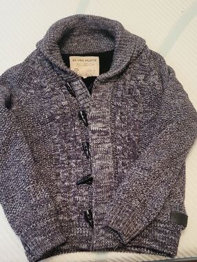 Men's Shawl Collar Toggle Cardigan - Heathered GREY
